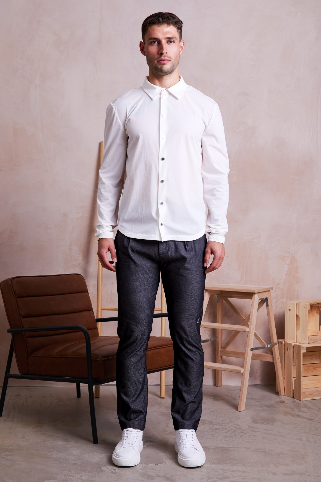 Bari Stacked Shirt in White