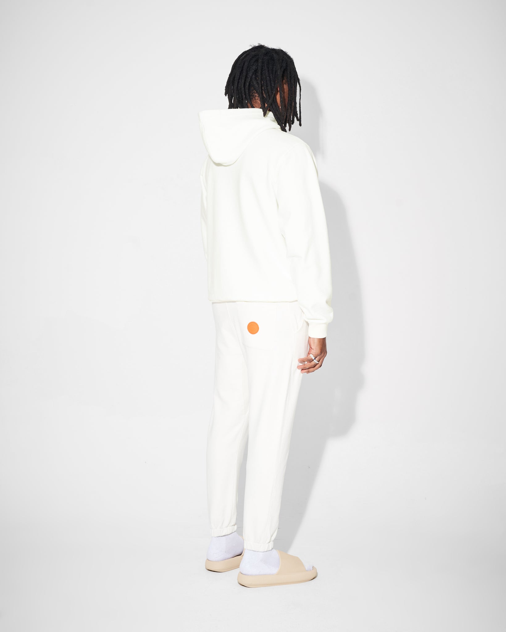back detail of white heavyweight tracksuit