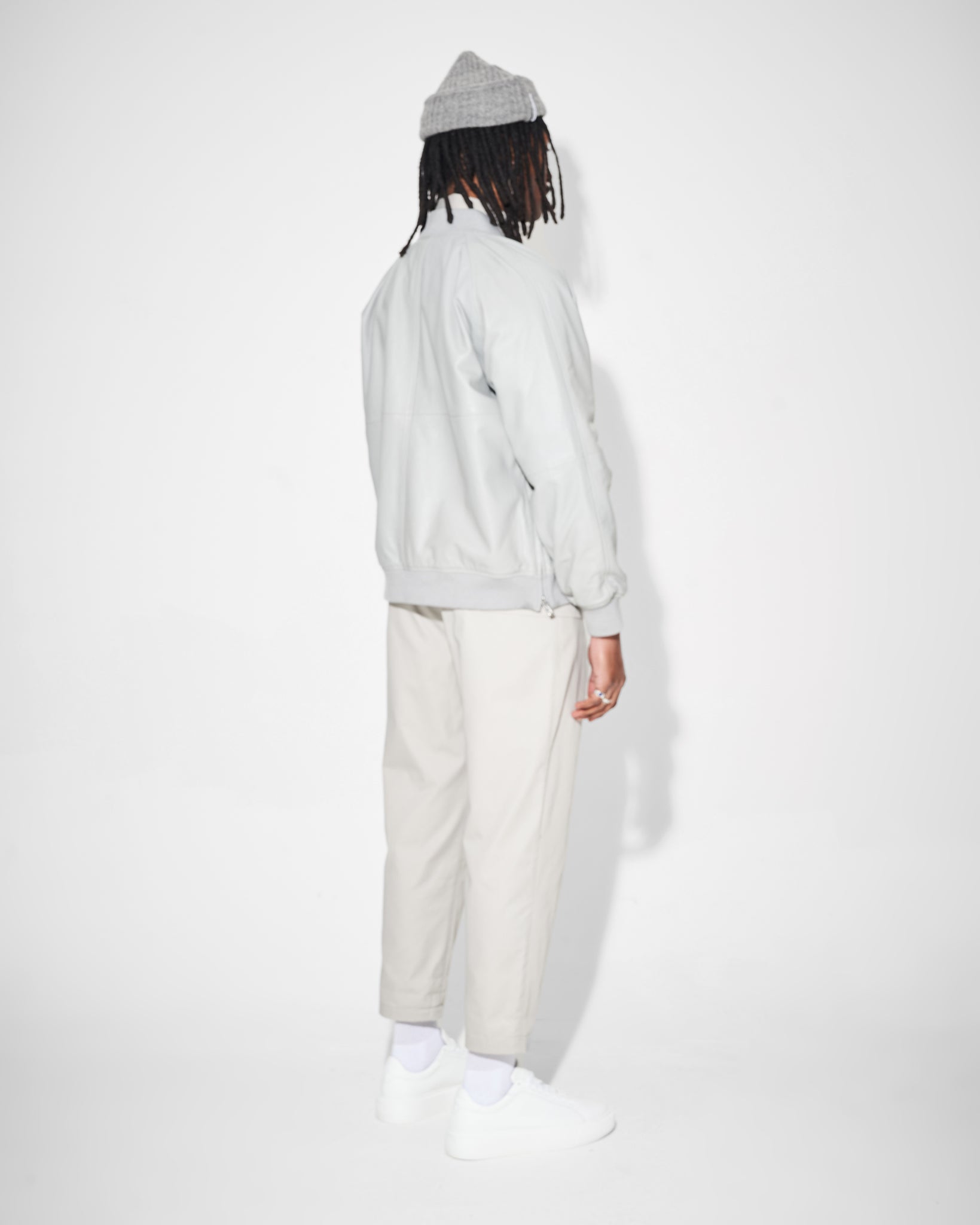 Dinno Leather Jacket in Limestone