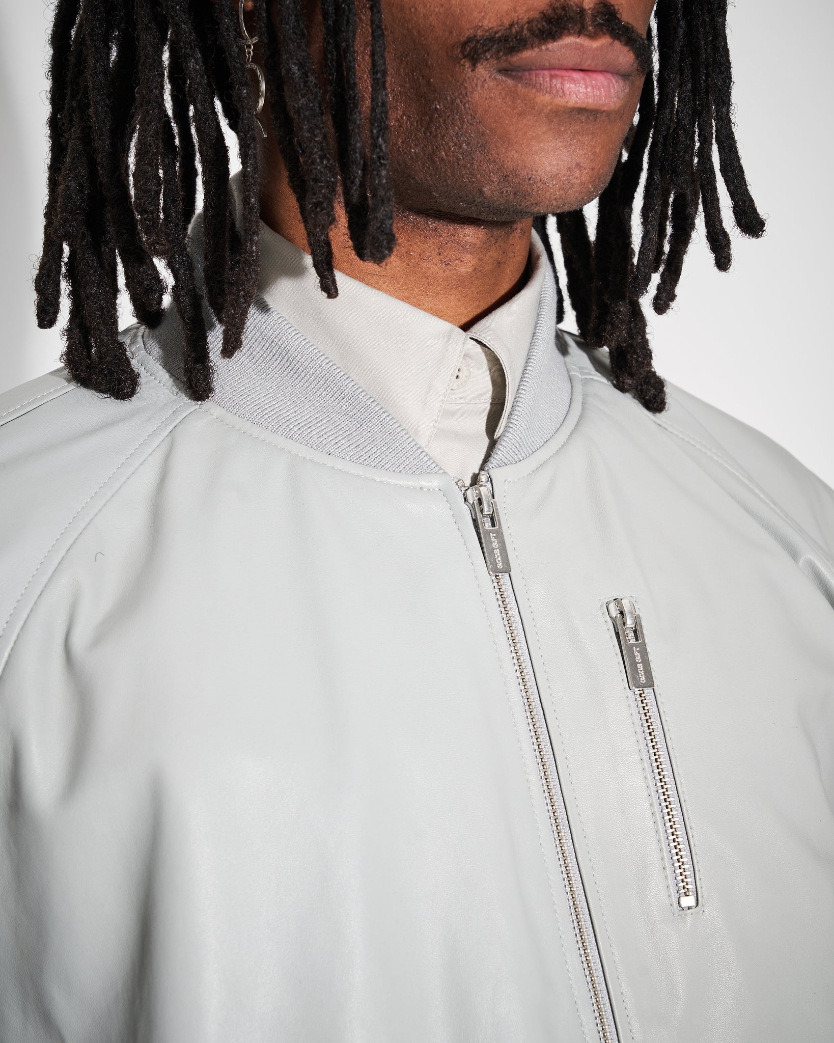 Dinno Leather Jacket in Limestone