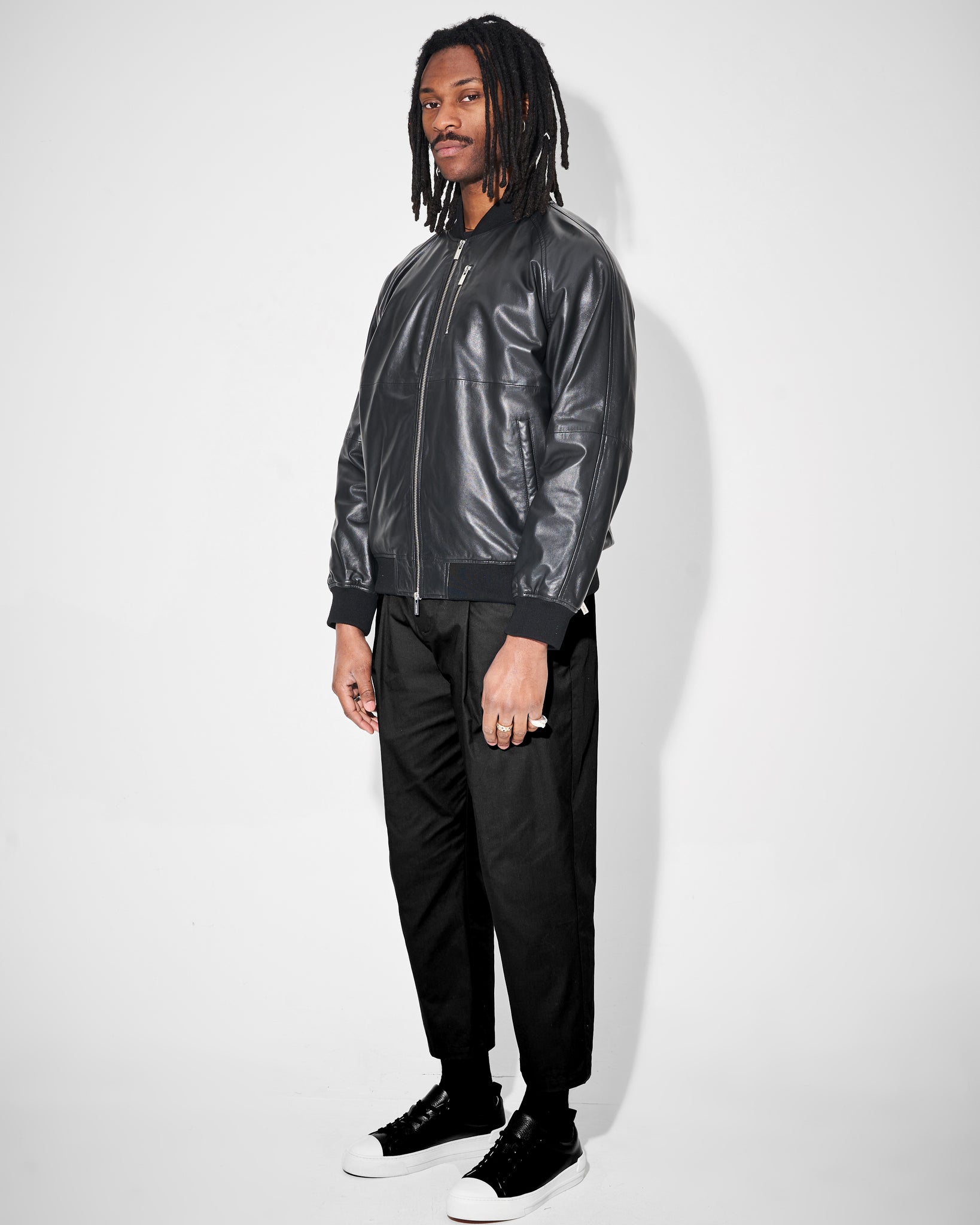 Dinno Leather Jacket in Black