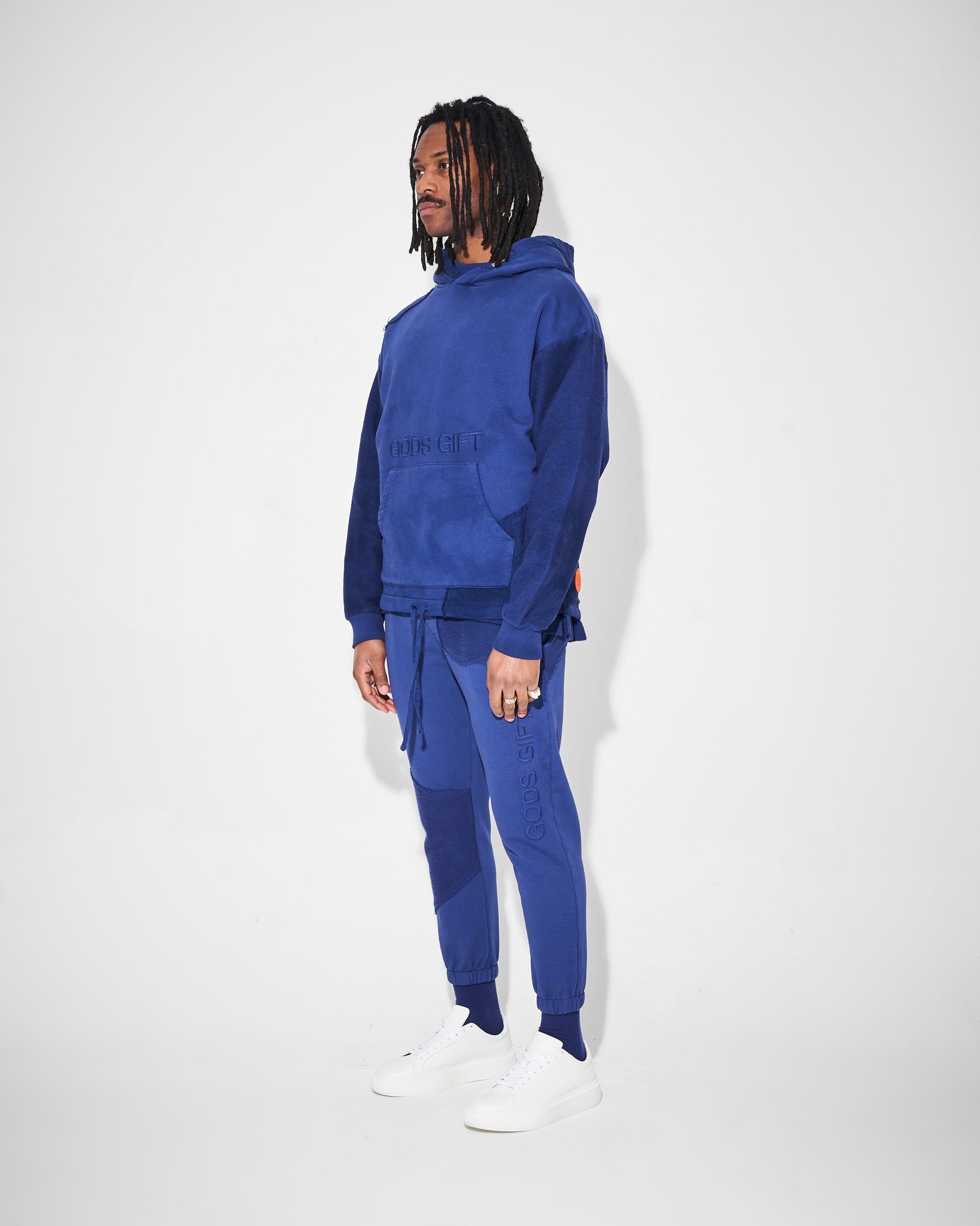 blue heavyweight tracksuit in 2 tones