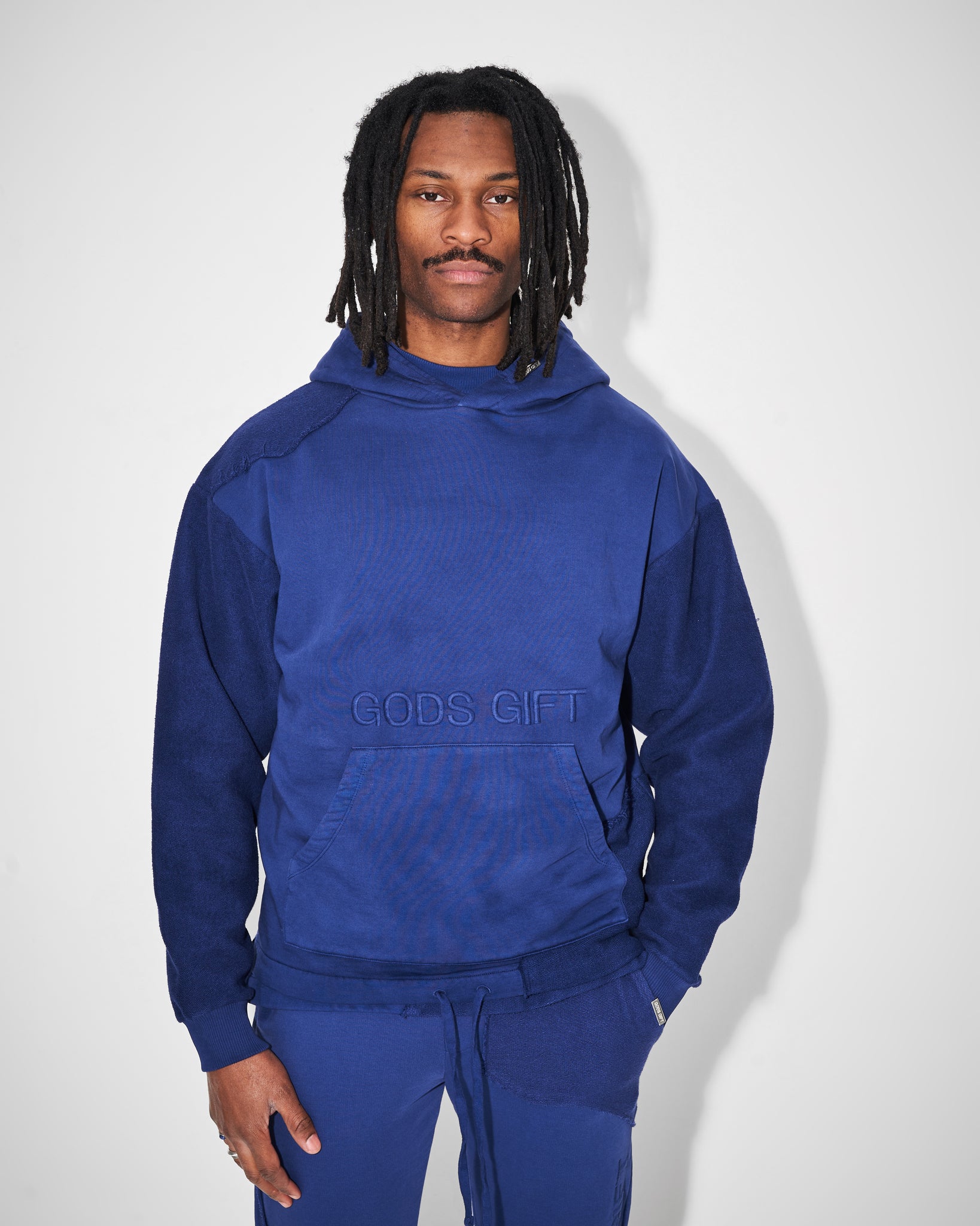 blue 2 tone heavyweight hoodie